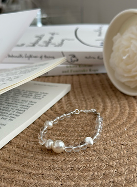 Uimi Studios 雾凇 原创设计天然白水晶珍珠小众ins气质手链戒指