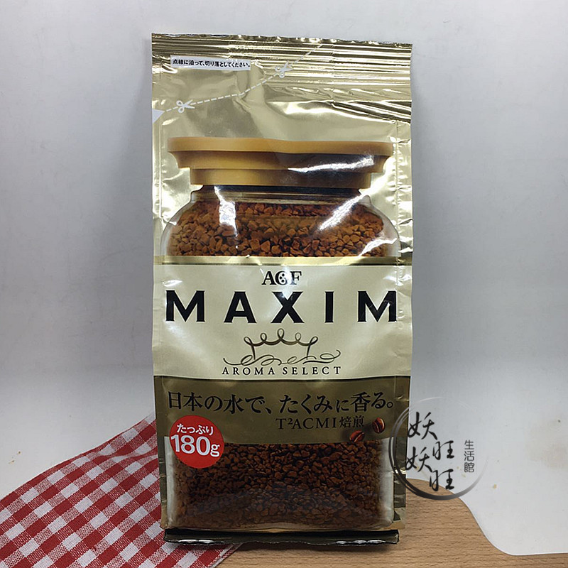 包邮 日本maxim高品质速溶无糖黑咖啡经典原味180G 金袋140g 210g