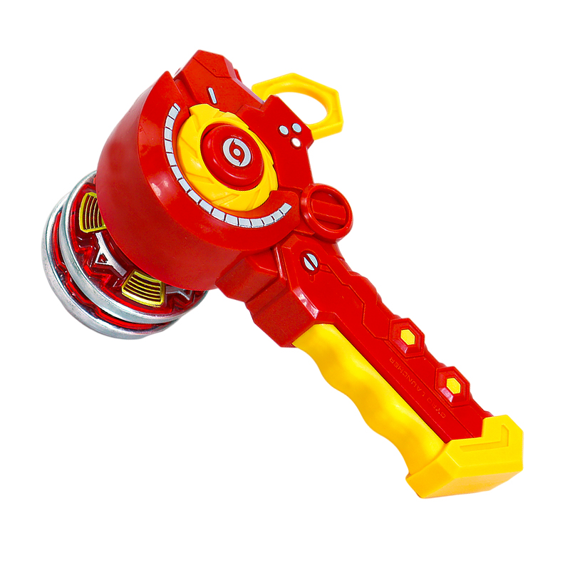 新款魔幻双甲玩具战陀合金拉线旋转叠加发光陀螺飓风战魂儿童玩具