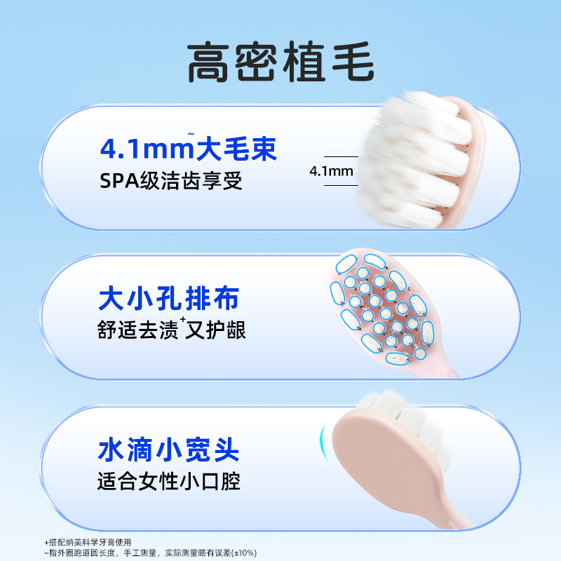 纳美科学防敏感柔感软毛成人女护龈情侣牙刷月子孕妇家庭装家用