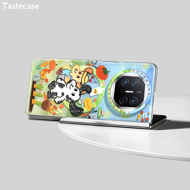 Tastecase农场宝宝磁吸手机壳适用华为Mate X6/X5典藏版折叠屏磨砂保护壳原创卡通创意可爱小狗防摔手机套 - 图3