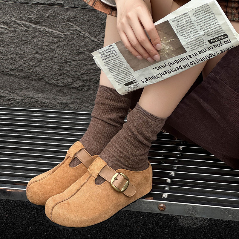 32码起【5.5cm】软底厚底增高勃肯鞋女2025秋休闲外穿包头拖鞋女,淘宝优惠券,粉丝福利购,淘宝优惠卷