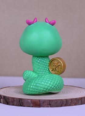 招财小青蛇家居车载摇头生肖摆件