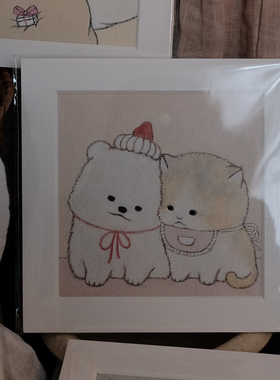 Hi Lovely.更新皮革正版授权治愈系温暖小动物微喷装饰画
