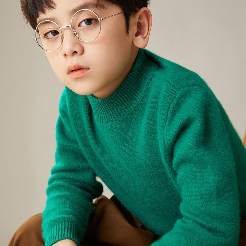 儿童羊毛衫半高领男童装秋冬加厚保暖毛衣女童宝宝纯色打底毛衫潮,淘宝优惠券,粉丝福利购,淘宝优惠卷
