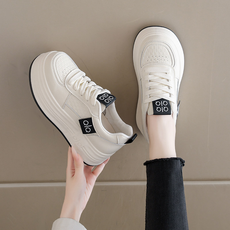 真皮小白鞋女款2026新款春季厚底松糕鞋内增高运动休闲鞋34码板鞋,淘宝优惠券,粉丝福利购,淘宝优惠卷