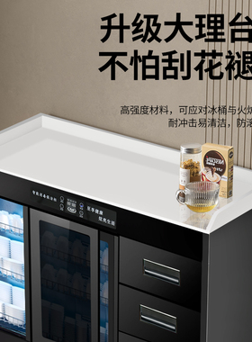 推拉门茶水柜商用消毒柜家用不锈钢带烘干包厢餐厅密胺餐具餐边柜