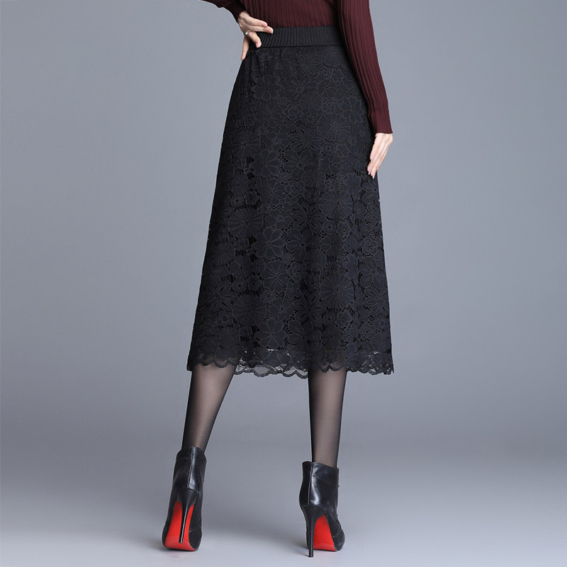 两面穿高腰遮胯中长a字裙半身裙 千禧纳半身裙