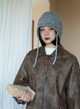 冬百搭针织毛线渔夫帽子女