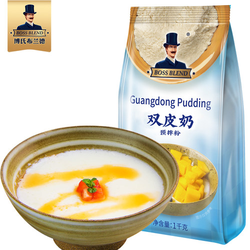 创实1kg双皮奶粉商用自制港式甜品红豆果酱奶茶店甜品原料配料 - 图0