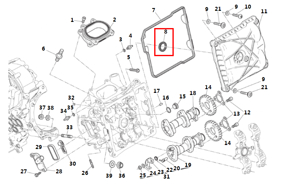 杜卡迪Panigale 1199 899 959 1299s V2缸头胶垫气门室盖垫橡胶垫 - 图1