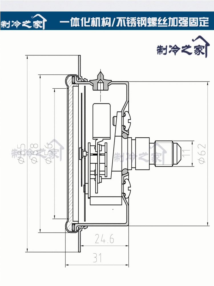 冷库制冷机组压力表耐震高低压油表空调表1.8 3.8MPA冷干机冷媒表 - 图2