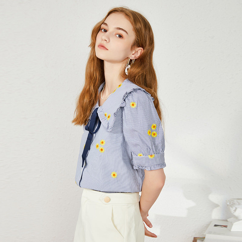  简朵蕾丝衫/雪纺衫