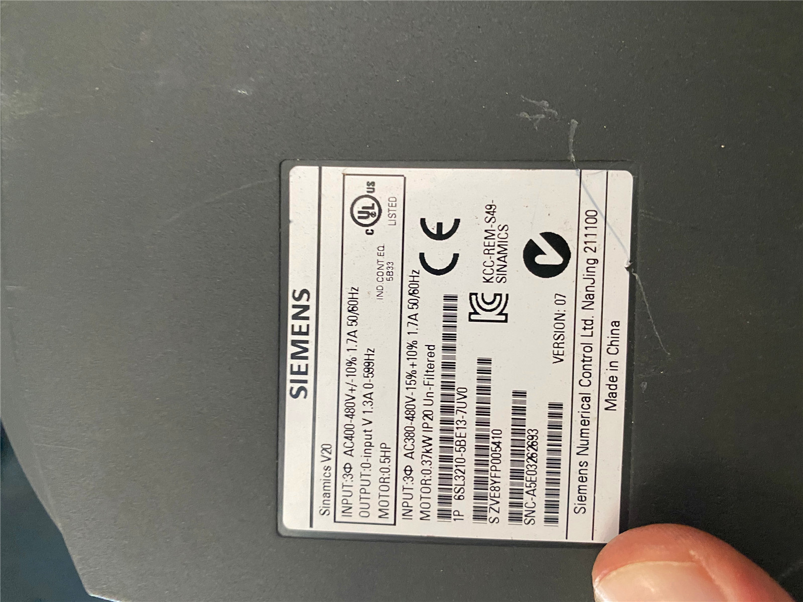 拆机现货 6SL3210-5BE13-7UV0 0.37KW 380V 测试完好 - 图0