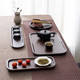Walnut colored full bamboo tray barbecue dessert wooden tray