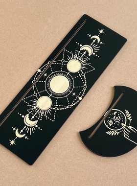 激光雕刻新款木质塔罗支架月亮亮相祭坛形状卡牌矩形底座展示架