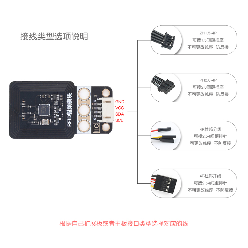 MFRC522射频模块A卡IC卡感应RFID/NFC门禁饭卡图书卡仓储I2C/IIC - 图2