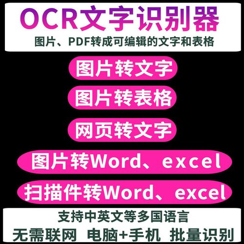OCR文字识别软件截图片表格扫描件拍照识别提取PDF转换Word Excel - 图0