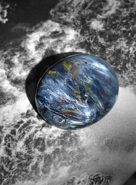 彼得石暴风雨吊坠纳米比亚天然蓝色原石裸石项坠「木星风暴云」