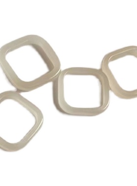 和田玉冰底白玉藕粉双色冰粉色时尚方戒女玉戒指吊坠