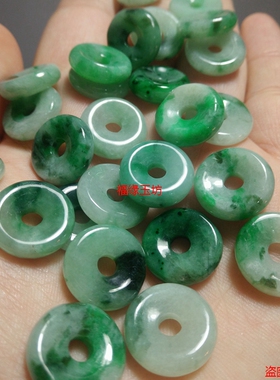 缅甸飘花满色怀古风白底青吊坠