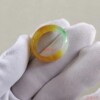 High-quality Burmese jade ring, ice yellow jade floating green ring, same style for men and women, plain ring ring, jade hand ornaments