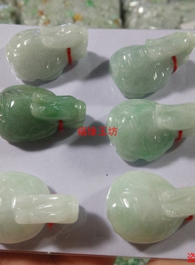 原创翡翠A货儿童龙头龟玉佩项链