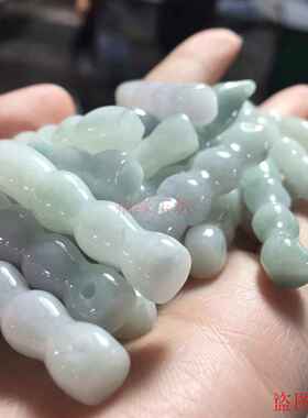 毛笔小吊坠缅甸翡翠老坑a货手工编织挂件挂坠玉石diy配件玉配饰