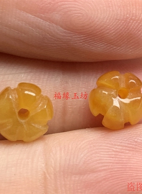 天然老黄玉南瓜珠diy手链配饰