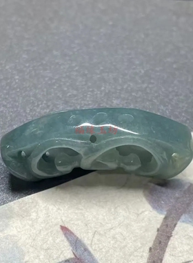 蓝水翡翠雕刻弯管DIY配件