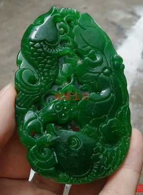 缅甸祖母绿金玉满堂项链翡翠干青