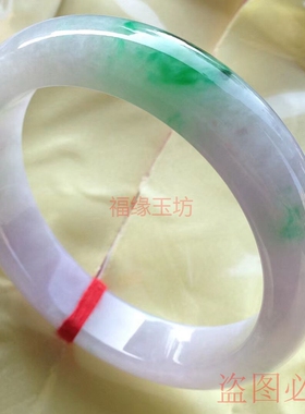 翡翠手镯飘花玉镯满阳绿