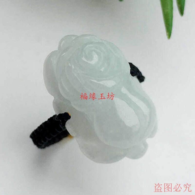 Natural jadeite cabbage ring for men and women