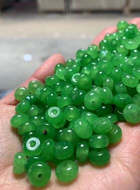 干青散珠配件祖母绿小玉算盘珠