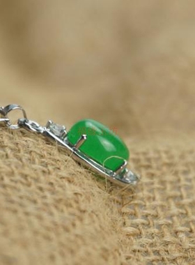 马来玉经典玉吊坠富贵之恋系列 翠玉项链送925银项链包邮
