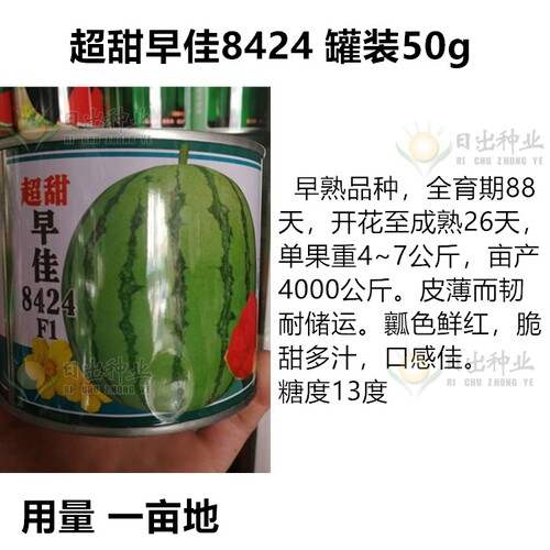 西瓜种子高产甜早熟8424早佳冰糖麒麟王京欣西农八号懒汉特大巨型 - 图1