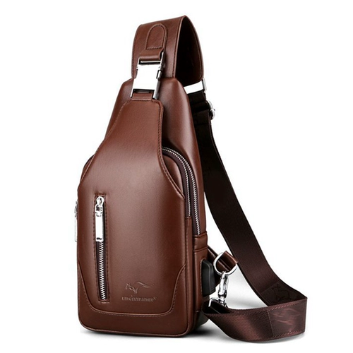 Нагрудная сумка, мужская сумка на одно плечо, сумка через плечо для отдыха для путешествий, рюкзак, из натуральной кожи