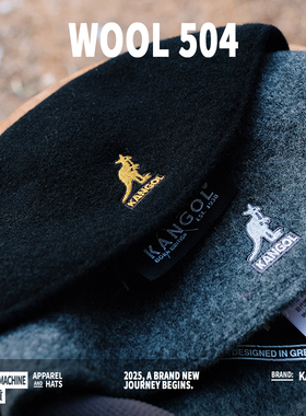 Kangol 504 Cap羊毛帽子美潮经典街头坎戈尔百搭男女袋鼠贝雷帽