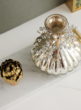 黄铜+玻璃装饰法式复古卧室摆件