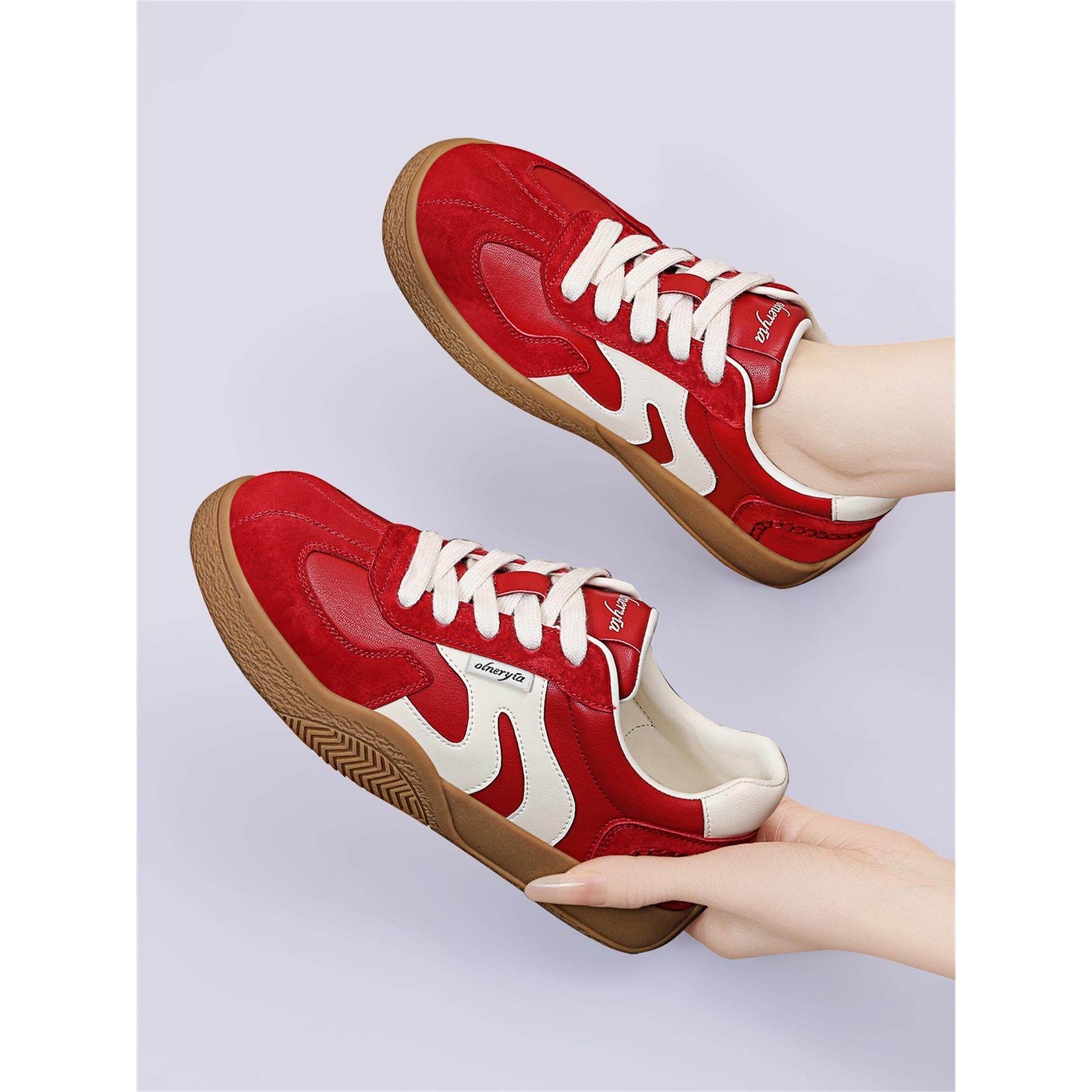 2026新款春复古德训鞋女春季新款百搭平底休闲运动鞋拼色系带板鞋,淘宝优惠券,粉丝福利购,淘宝优惠卷