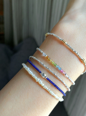 小碎银14K包金手链细款礼物