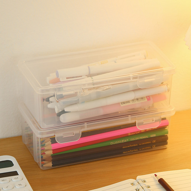 Pencil storage box Large capacity transparent stationery box