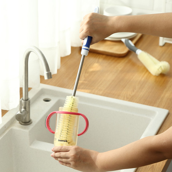 Multifunctional hard-bristle cup brush for removing tea stains without dead corners