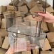 Flip-top desktop storage box transparent acrylic dust-proof storage box bedroom dormitory office storage basket with lid