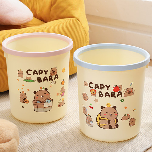 家用垃圾桶压圈大号高颜值厨房客厅厕所卫生间简约奶油风卧室纸篓 - 图3