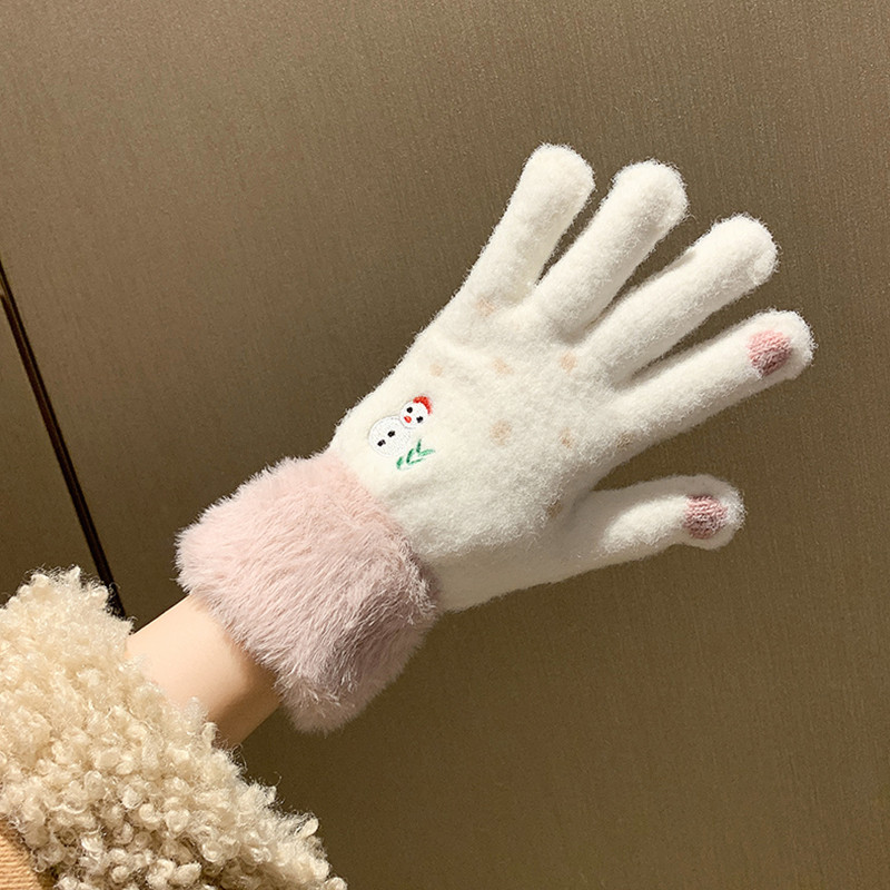 雪人触屏手套女网红冬季学生百搭加绒手套女保暖加绒加厚可爱复古,淘宝优惠券,粉丝福利购,淘宝优惠卷