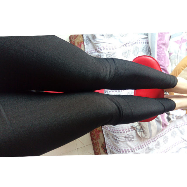 Korean style glossy slim fat girl stretch-foot pants