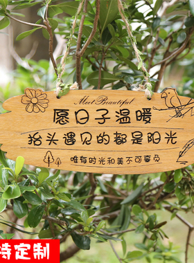 中式美丽庭院挂牌花园阳台装饰门牌吾家小院时光门口木牌实木定制