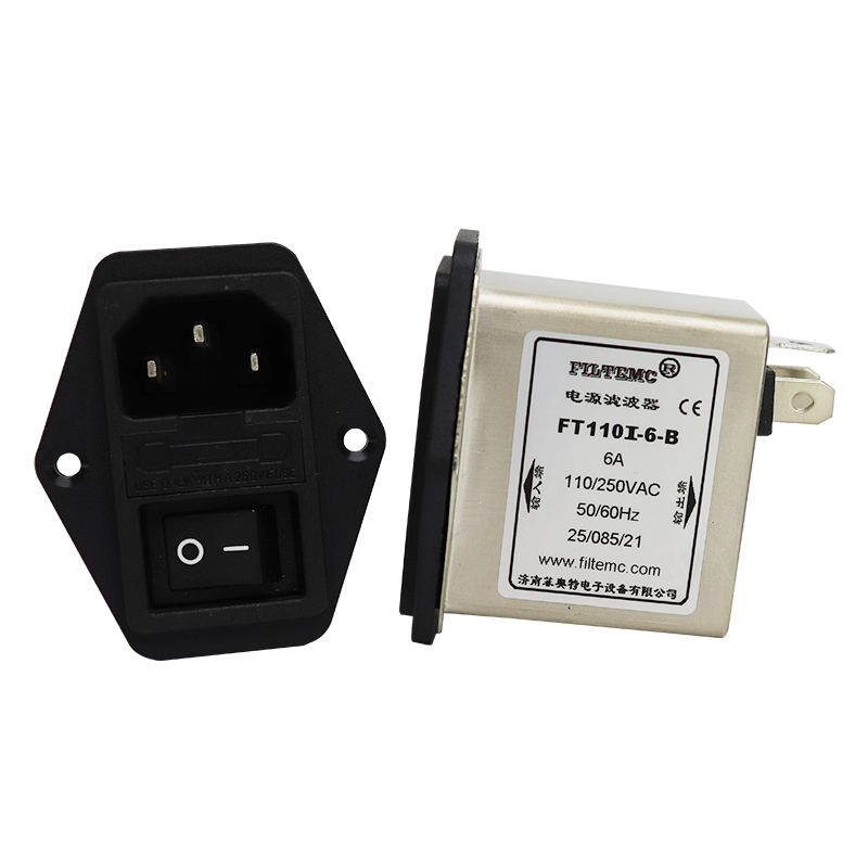 Filtemc 带保险管和开关插座型电源滤波器FT110I-10-B