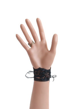 黑色蕾丝腕饰朋克复古飘带蝴蝶结